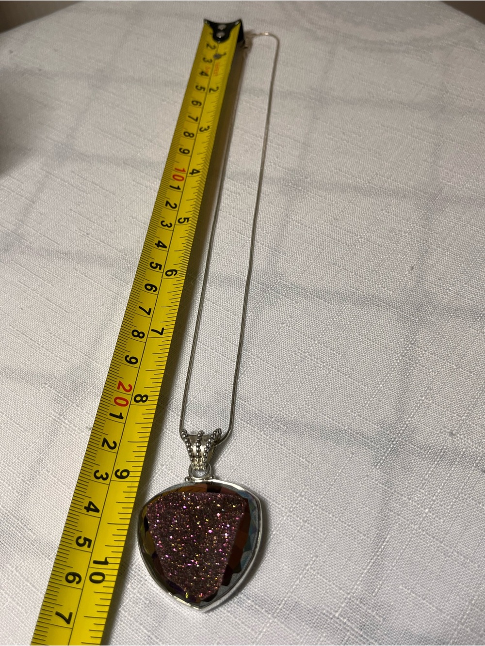 GEMS EN VOGUE 925 Sterling Silver Druzy Pendant Necklace and Ring Set - Picture 10 of 16